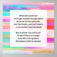 Save Planet Earth Warning Watercolor Stripes