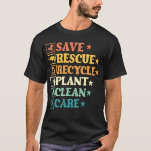 Save Planet Rescue Animals Recycle Plastic T-Shirt
