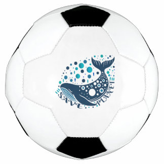 Save planet whale artwork for eco awareness soccer ball
