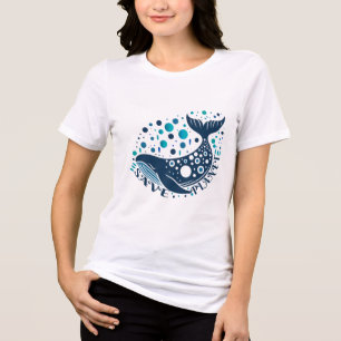 Save planet whale artwork for eco awareness Tri-Blend shirt