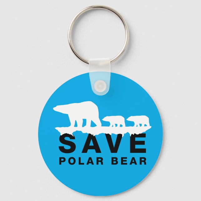 Save Polar Bear Keychain (Front)