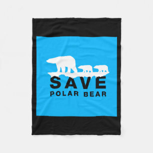 Save Polar Bear T Shirt Fleece Blanket