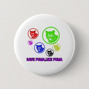 save puma,like puma 2 inch round button