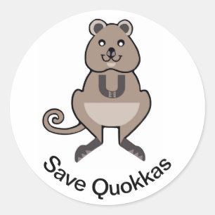 Save QUOKKAS - Aussie endangered wildlife - Nature Classic Round Sticker