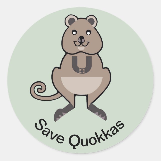 Save QUOKKAS - Endangered animal - Marsupial - Classic Round Sticker (Front)