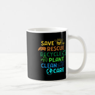 Save Rescue Recycle Planet Climate Change Funny Ea Coffee Mug
