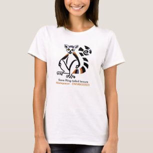 Save Ring-tailed LEMURS -Madagascar - Endangered T-Shirt