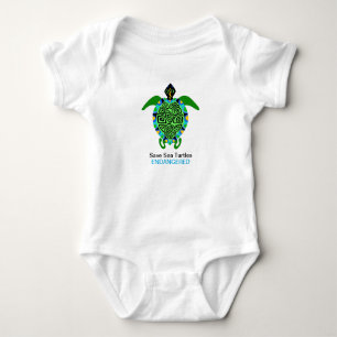  Save Sea TURTLES - Endangered species- Marine - Baby Bodysuit