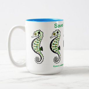  Save SEAHORSES  - Wildlife warrior - hippocampus Two-Tone Coffee Mug