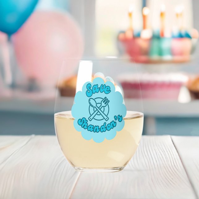 SAVE SHANDON'S - Rob's Diner - The Crossing  Stemless Wine Glass (Insitu (Baby Shower))