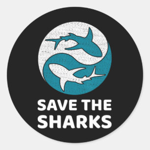 Save Sharks Clean Sea Save Nature Clean Oceans Day Classic Round Sticker