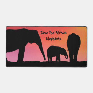 Save The African Elephants Desk Mat