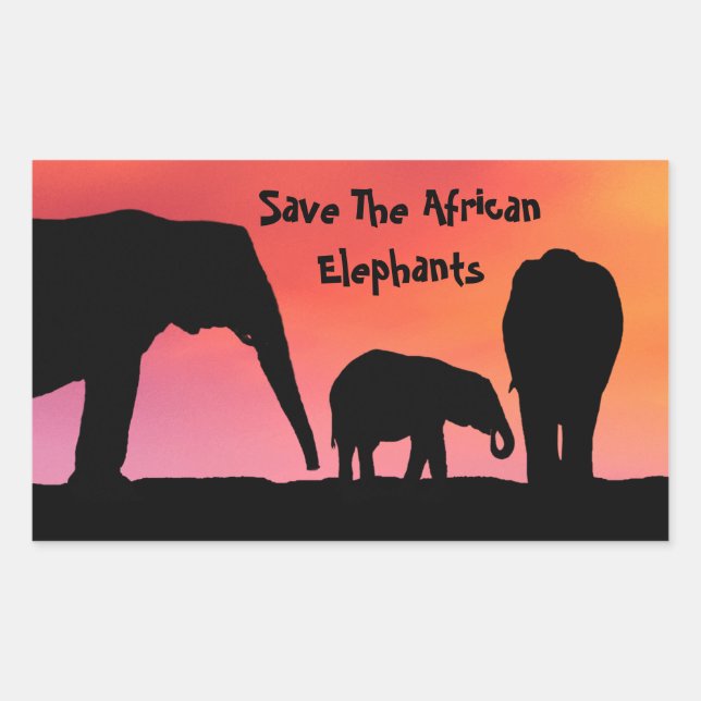 Save The African Elephants Sticker (Front)