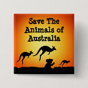 Save The Animals of Australia 2 Inch Square Button