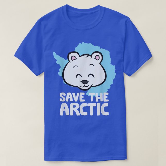 Save The Arctic Global Warming Climate Change Pola T-Shirt (Design Front)
