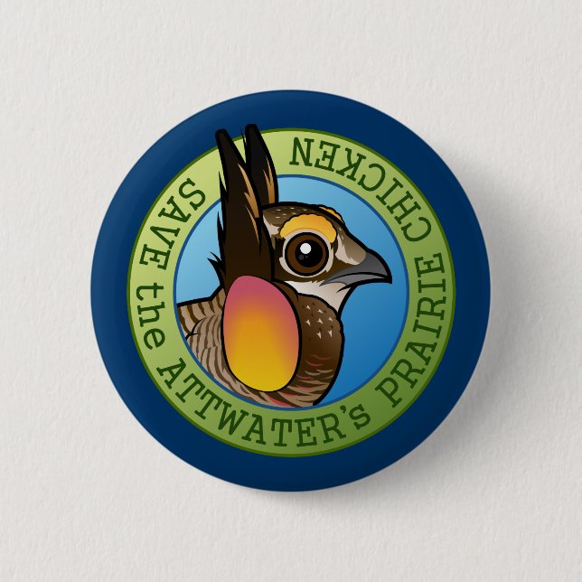 Save the Attwater's Prairie Chicken 2 Inch Round Button (Front)