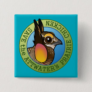 Save the Attwater's Prairie Chicken 2 Inch Square Button