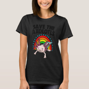 Save The Axolotl Rainbow Women Mexican Fish T-Shirt