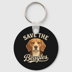 Save The Beagles Cute Dog Lover Design Keychain