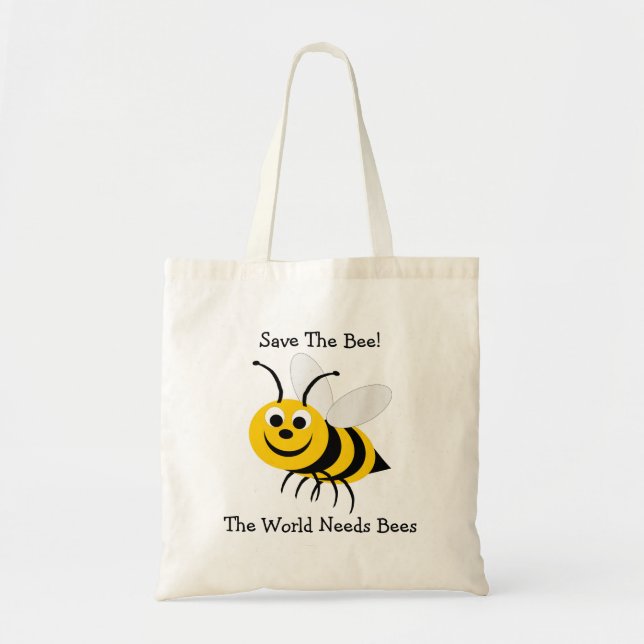 Save The Bee Design Tote Bag (Front)