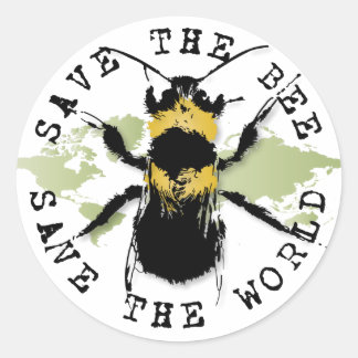 Save the Bee! Save the World! Medallion Collection Classic Round Sticker