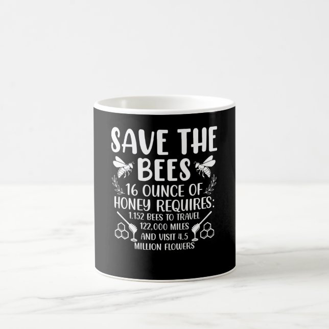Save the bees 16 ounce of honey coffee mug (Center)