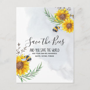 Save The Bees And You Save The World Personalized Postcard