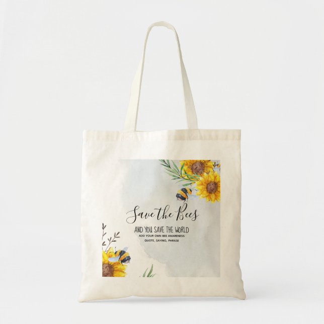 Save The Bees And You Save The World Personalized Tote Bag (Front)