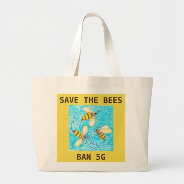 Save the Bees, Ban 5G tote (Front)