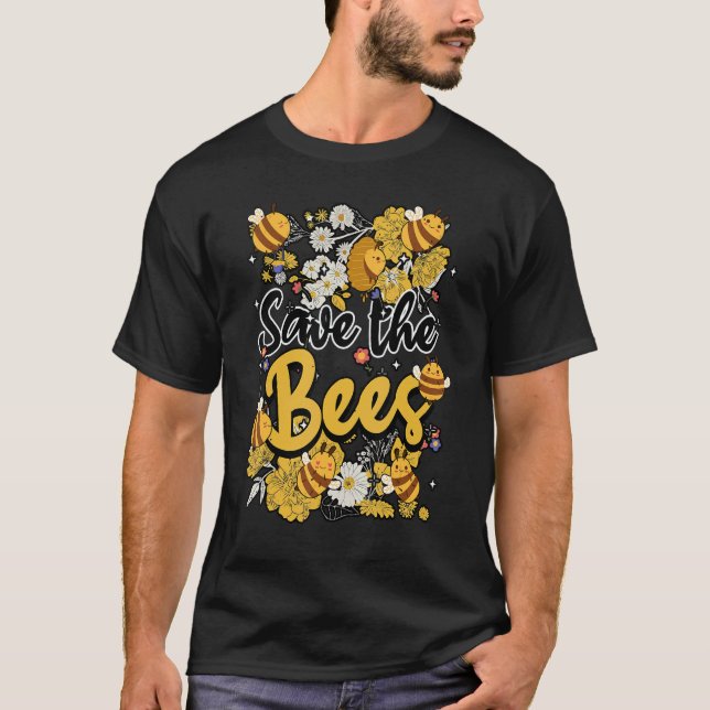 Save the bees Beekeeper cute honey bee costume whi T-Shirt (Front)