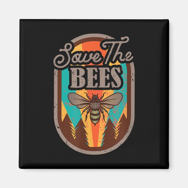 Save The Bees Beekeeper Environmental Protection _ Magnet (Front)