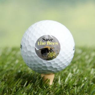 Save the Bees Bumble Bee Photo Golf Balls