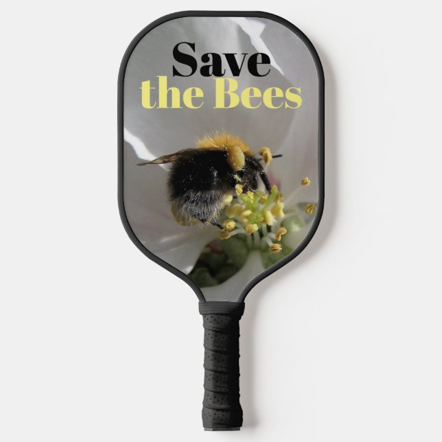 Save the Bees Bumble Bee Photo Pickleball Paddle (Front)