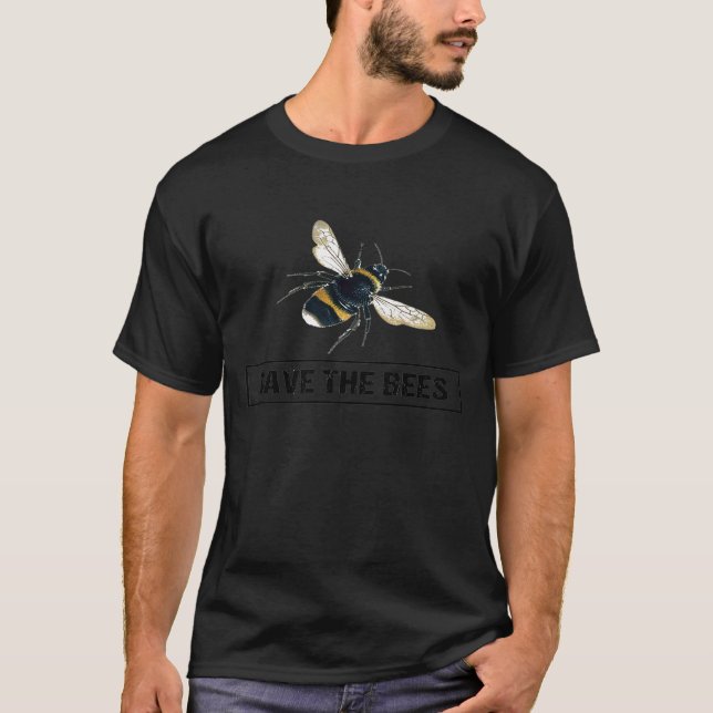 Save The Bees Bumblebee Bee Kind T-Shirt (Front)