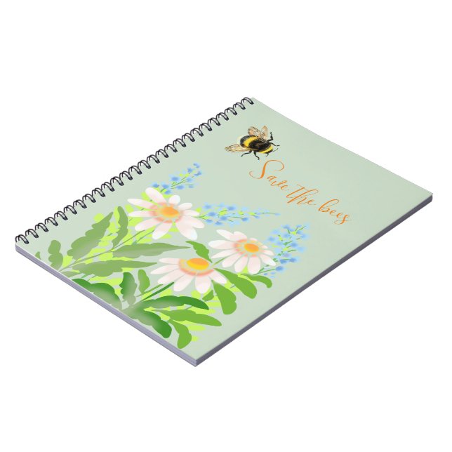 Save the bees, bumblebee notebook (Left Side)