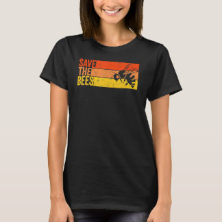Save The Bees Bumblebee Retro Beekeeper T-Shirt