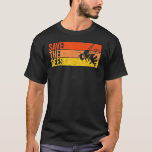 Save The Bees Bumblebee Retro Beekeeper T-Shirt
