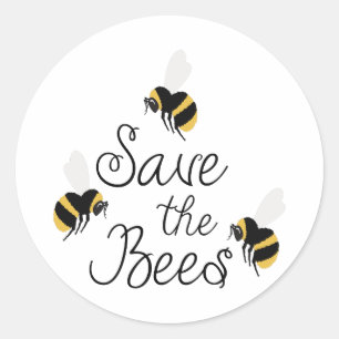 Save The Bees Classic Round Sticker