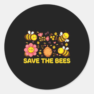 Save The Bees Earth Day Save Our Planet Environmen Classic Round Sticker