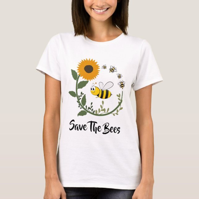  Save The Bees Earth Day T-Shirt (Front)