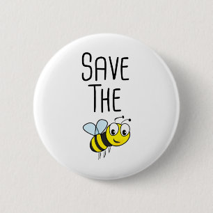 Save The Bees - Environmental Protection Bee Beeke 2 Inch Round Button