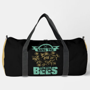 Save The Bees Floral Graphic Duffle Bag