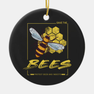 Save the Bees for Beekeeper and Apiarist Ceramic Ornament