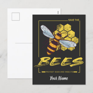 Save the Bees for Beekeeper and Apiarist Holiday Postcard