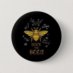 Save The Bees Graffiti Apiary Shirt Bee Beekeeper  2 Inch Round Button
