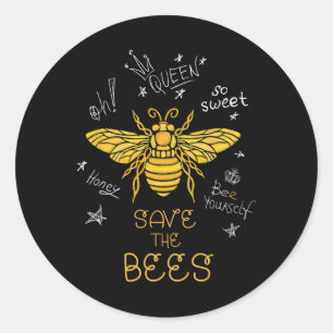 Save The Bees Graffiti Apiary Shirt Bee Beekeeper  Classic Round Sticker