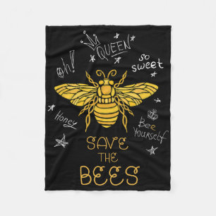 Save The Bees Graffiti Apiary Shirt Bee Beekeeper  Fleece Blanket