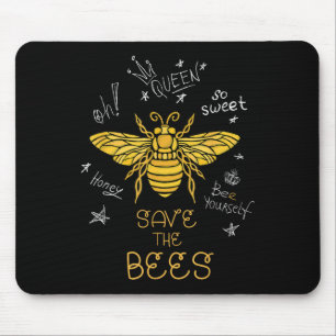 Save The Bees Graffiti Apiary Shirt Bee Beekeeper  Mouse Pad