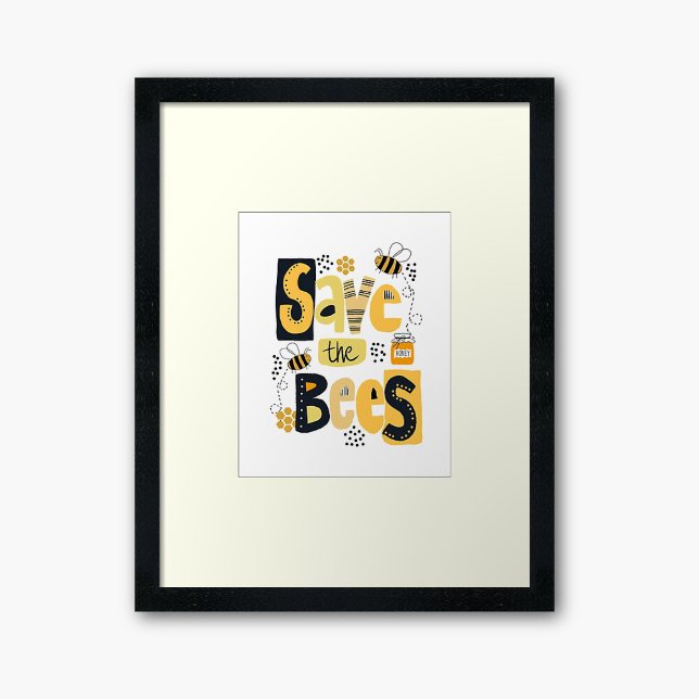 Save the Bees Hand Lettering Poster (Creator Uploaded)