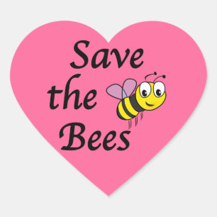 Save the Bees Heart Sticker